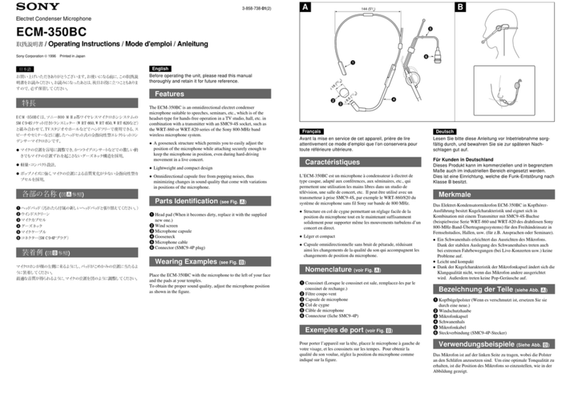 Sony ECM-350BC operating instructions