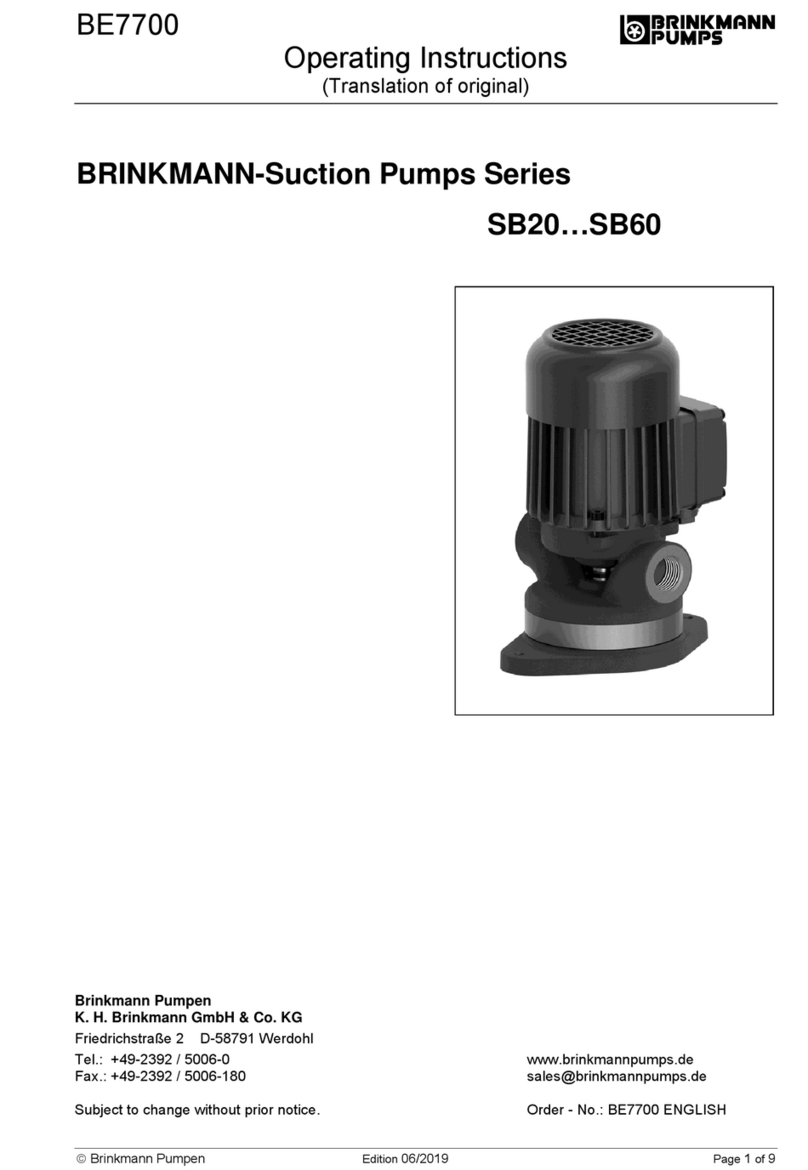 Brinkmann Suction Pumps Series User manual