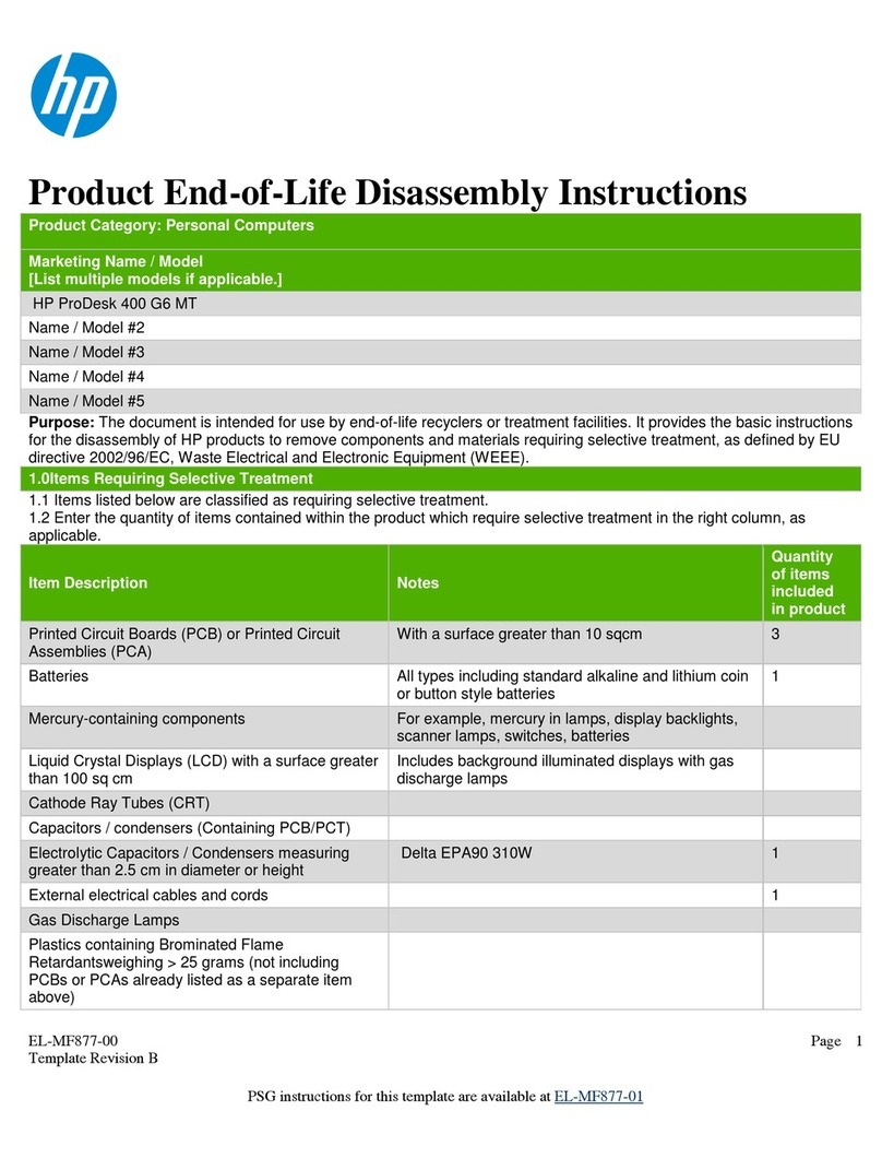 HP ProDesk 400 G6 MT Assembly instructions
