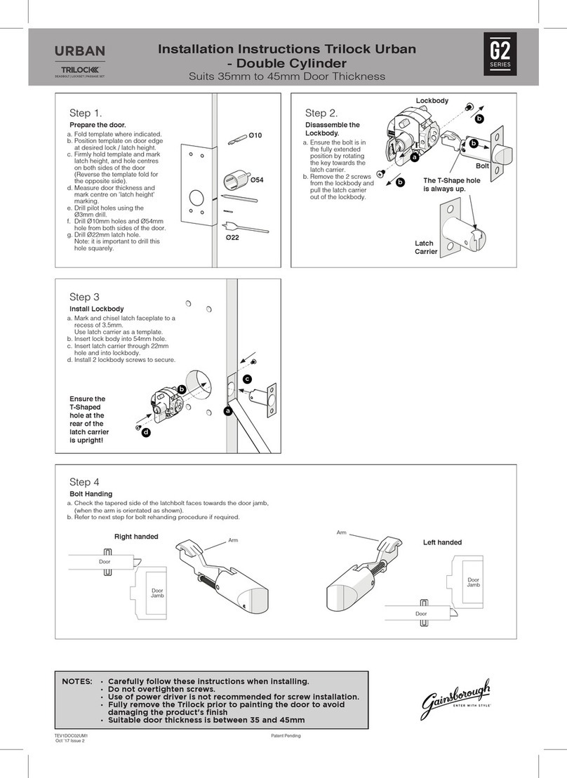 Trilock G2 Series installation instructions