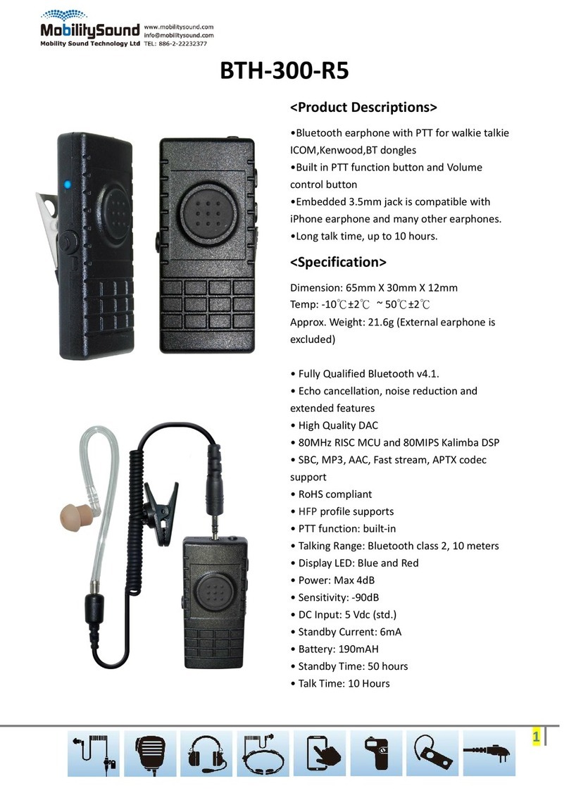 Mobility Sound BTH-300-R5 manual
