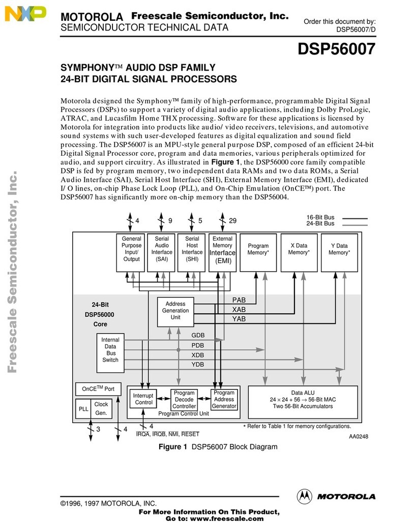 Motorola NXP SYMPHONY DSP56007 Instruction manual