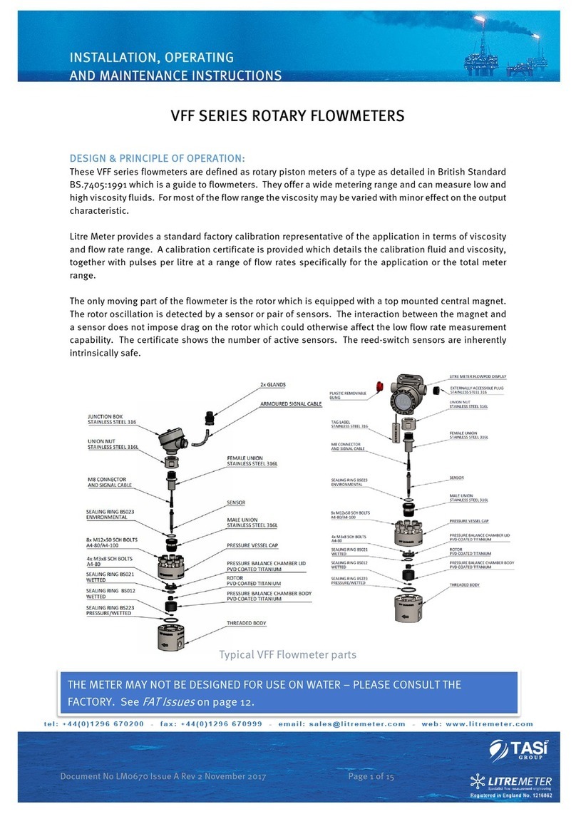 Litre Meter VFF Series Installation, operating and maintenance instructions Litre Meter VFF Series Installation, operating and maintenance instructions