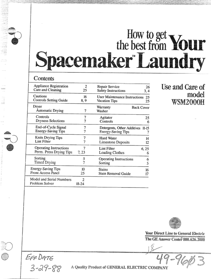 GE Spacemaker WSM2000H Installation instructions