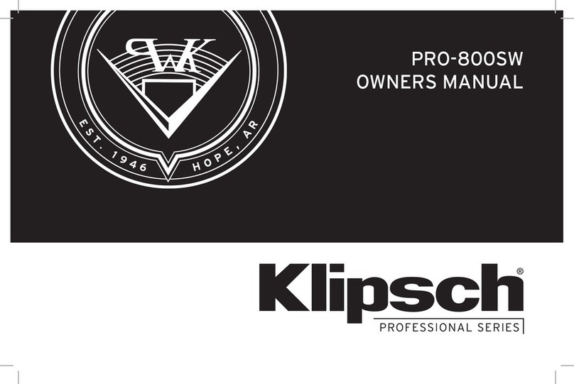 Klipsch Professional Series User manual