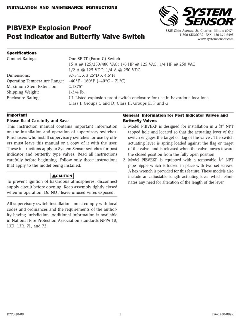 System Sensor PIBVEXP User manual