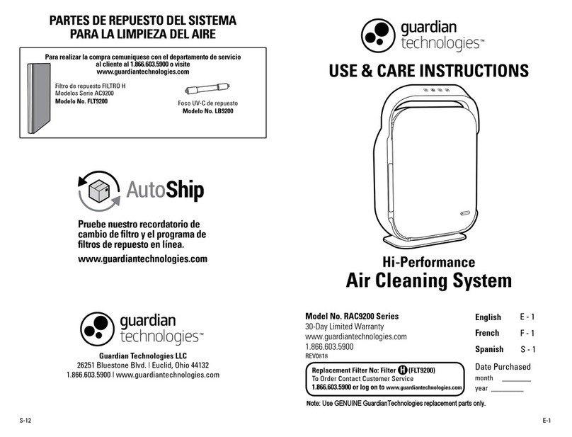 Guardian RAC9200 Series Quick reference guide