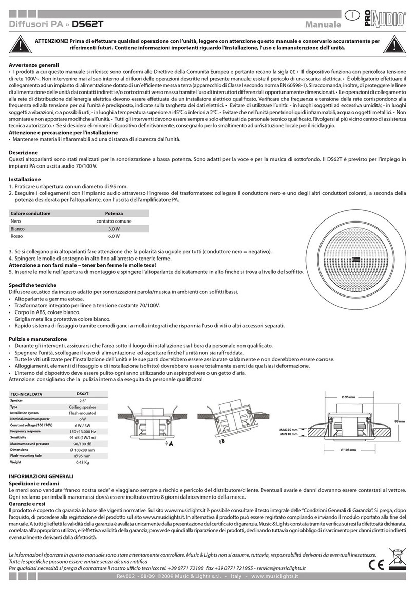 ProAudio DS62T User manual