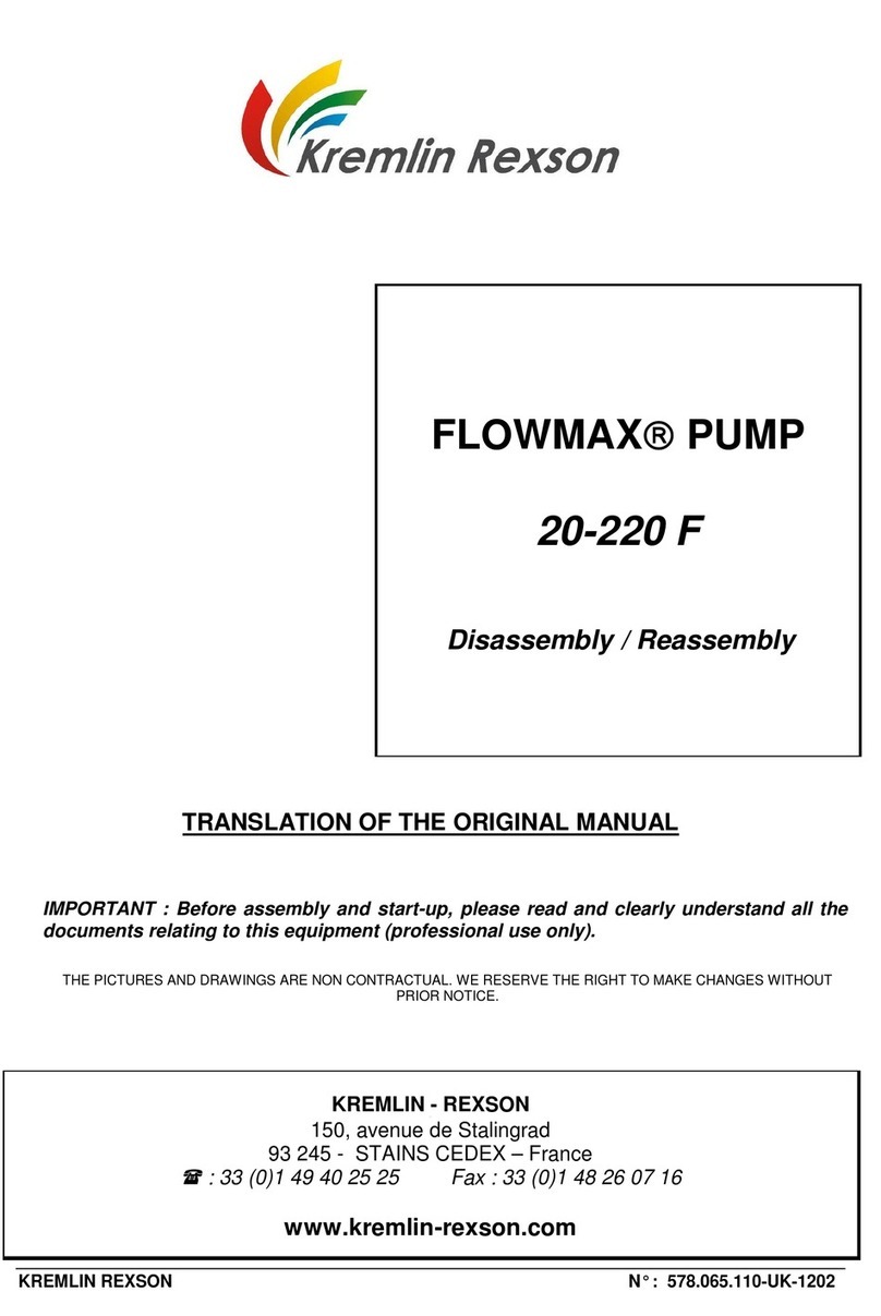 Kremlin-Rexson FLOWMAX 20-220 F Disassembly/Reassembly Kremlin-Rexson FLOWMAX 20-220 F Disassembly/Reassembly