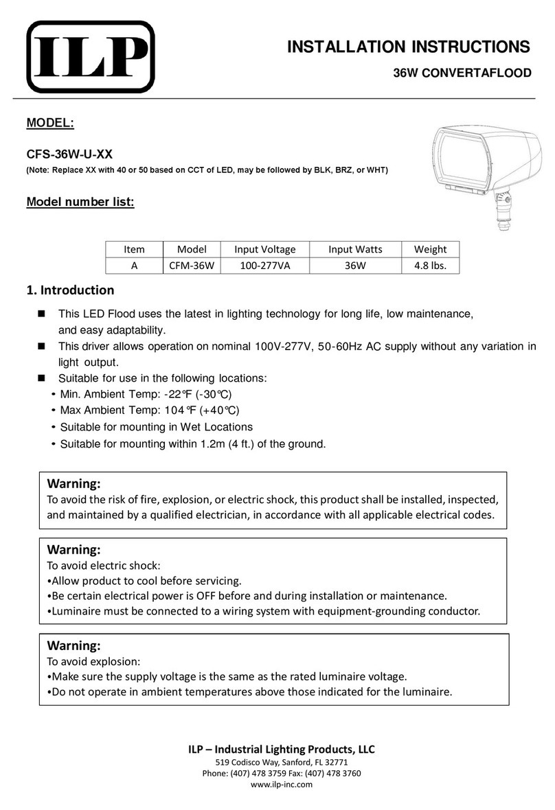 ILP CONVERTAFLOOD CFS-36W-U Series installation instructions