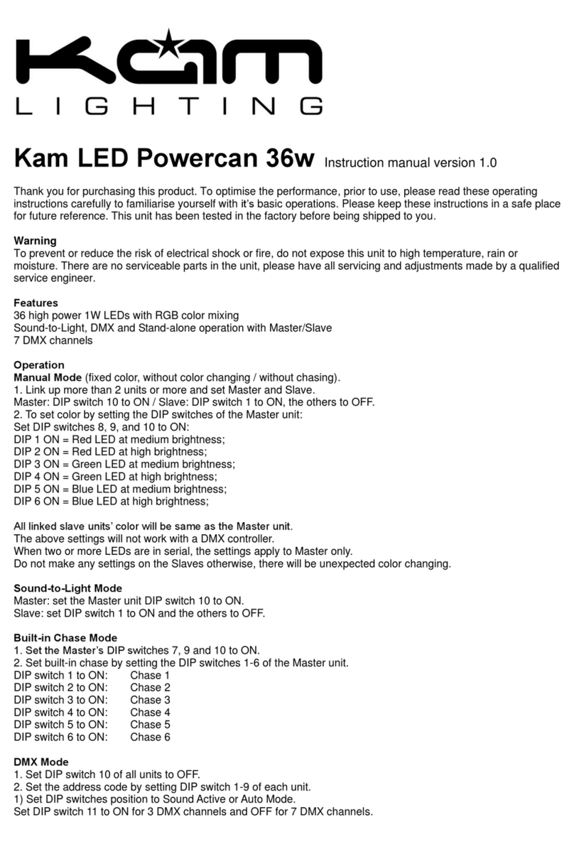 Kam Lighting LED Powercan 36w instruction manual