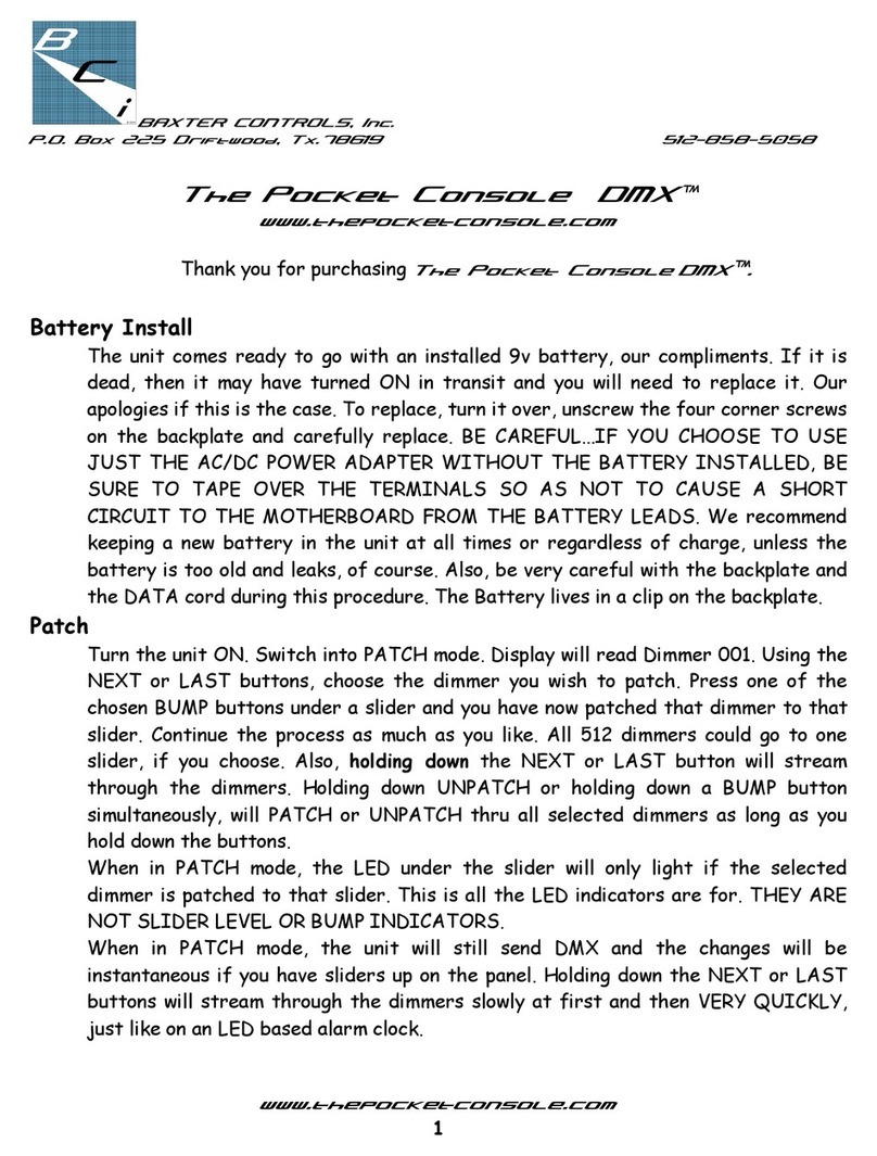BCI The Pocket Console DMX User manual