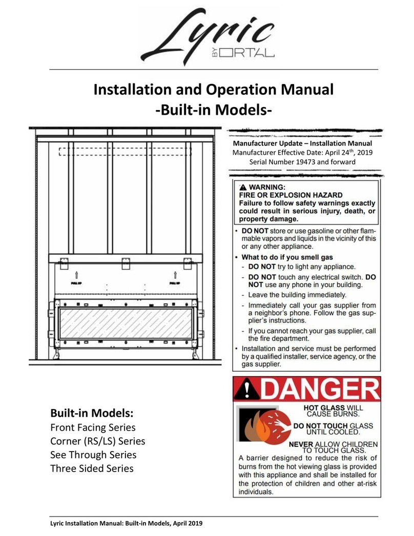 ORTAL Lyric Front Facing Series Installation and operation manual ORTAL Lyric Front Facing Series Installation and operation manual