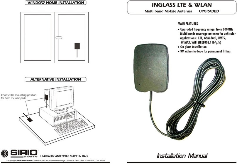 Sirio Antenne IN-GLASS LTE & WLAN installation manual