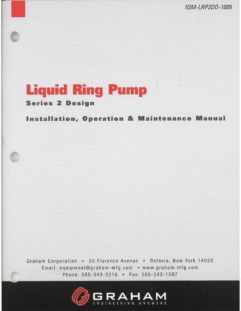 Graham Corporation Liquid Ring Pump 2 Series Installation, operation & maintenance manual Graham Corporation Liquid Ring Pump 2 Series Installation, operation & maintenance manual