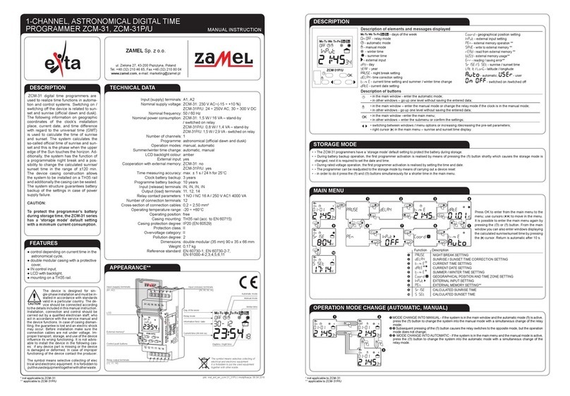 Zamel Exta ZCM-31P/U Manual instruction