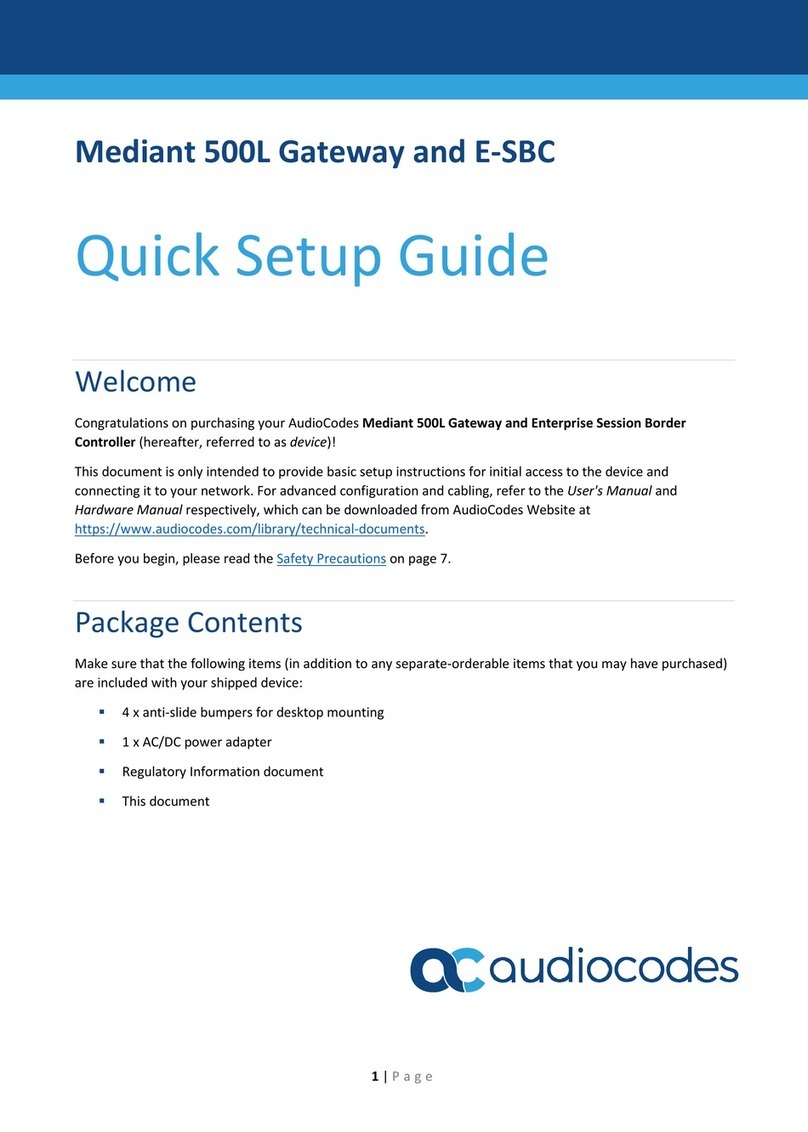 AudioCodes Mediant 500L MSBR User manual