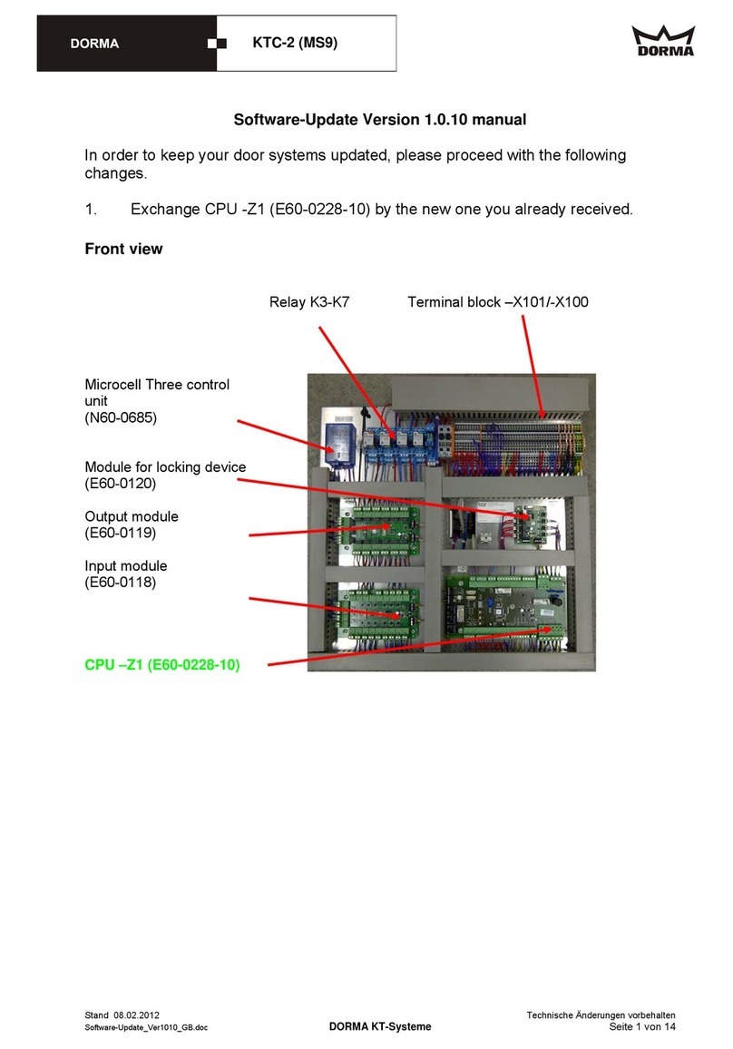 Dorma KTC-2 Software Update Manual