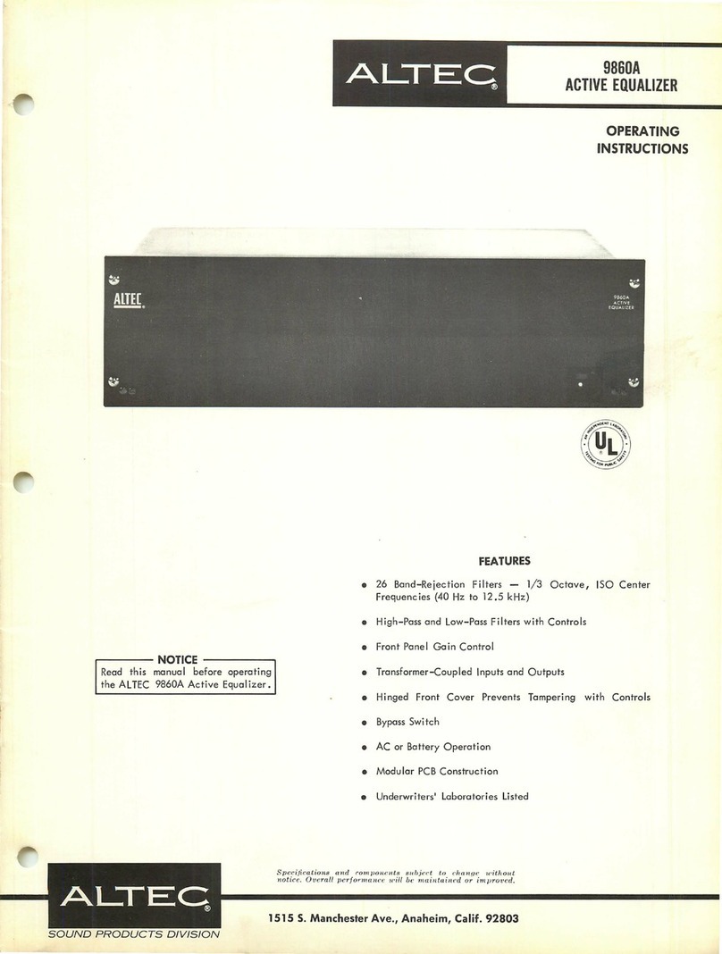 Altec 9860A operating instructions