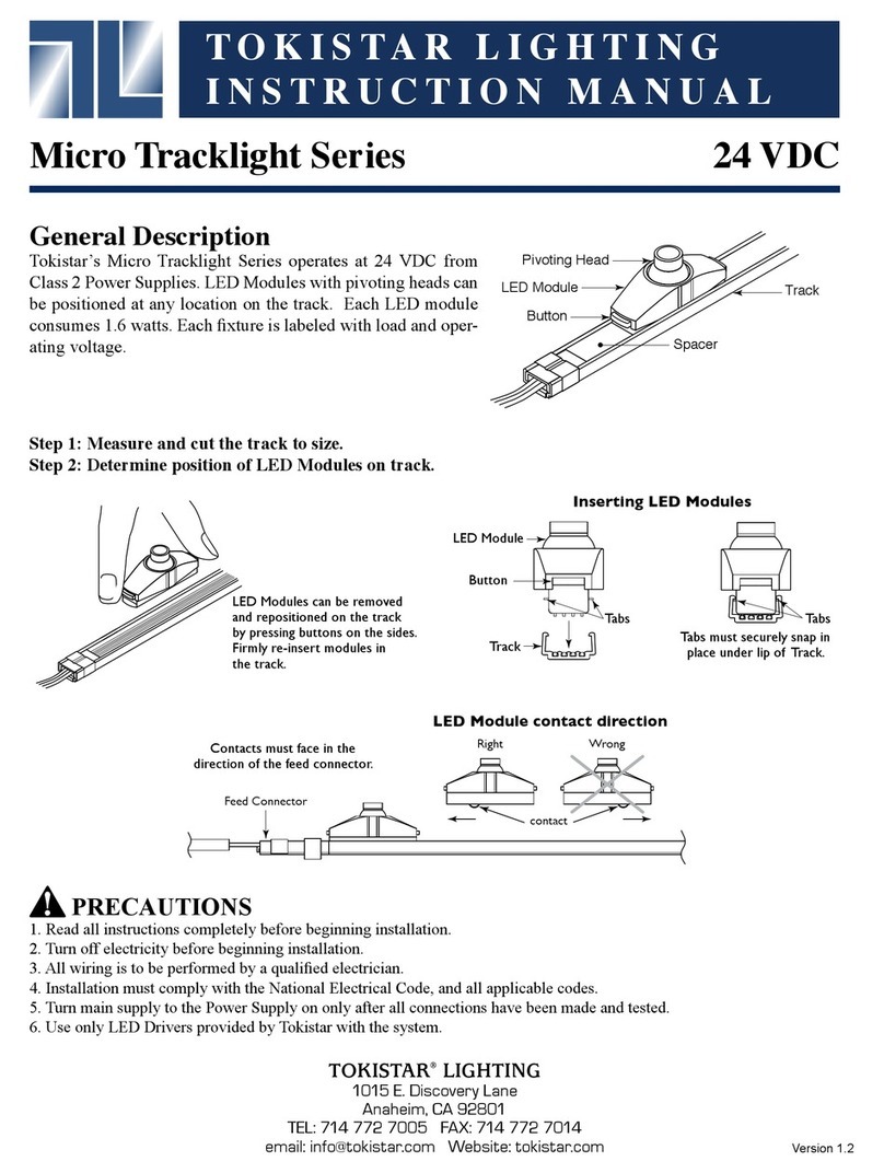 TOKISTAR LIGHTING Micro Tracklight Series instruction manual