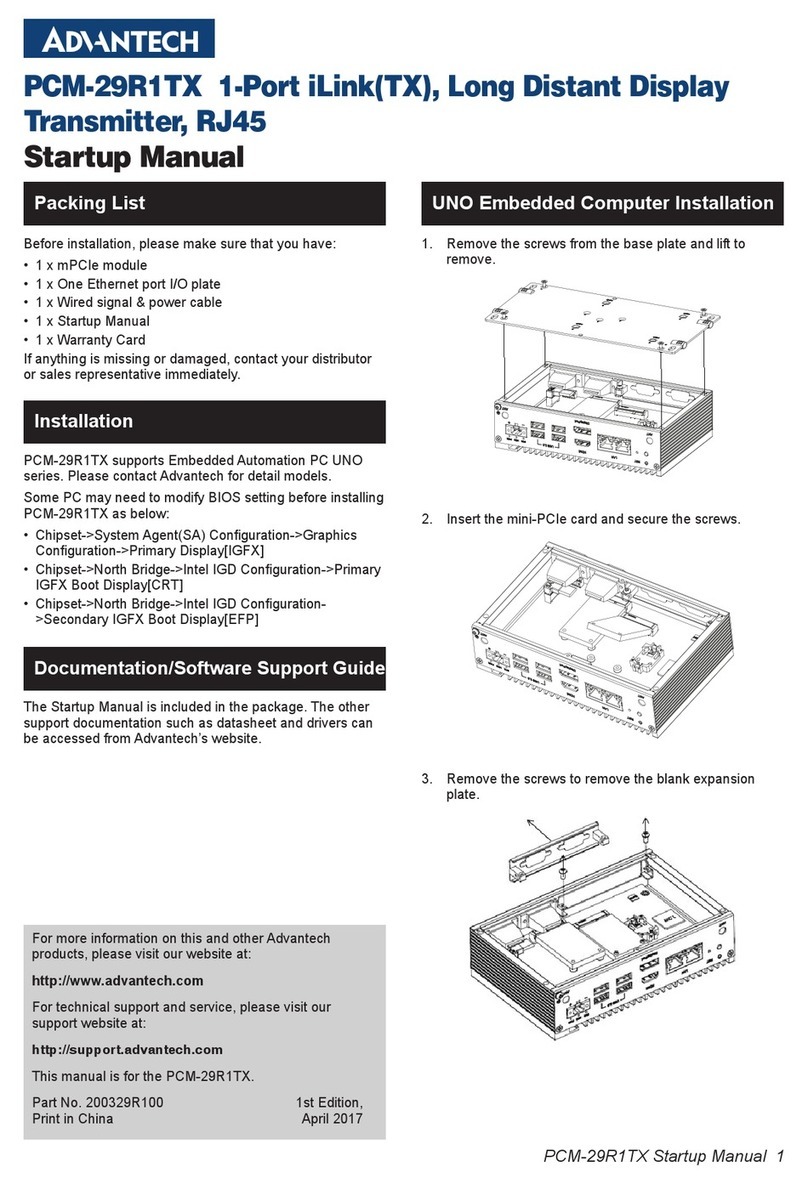 Advantech PCM-29R1TX Installation and operation manual