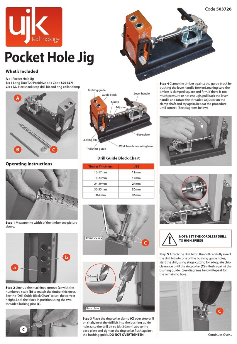 ujk technology Pocket Hole Jig operating instructions