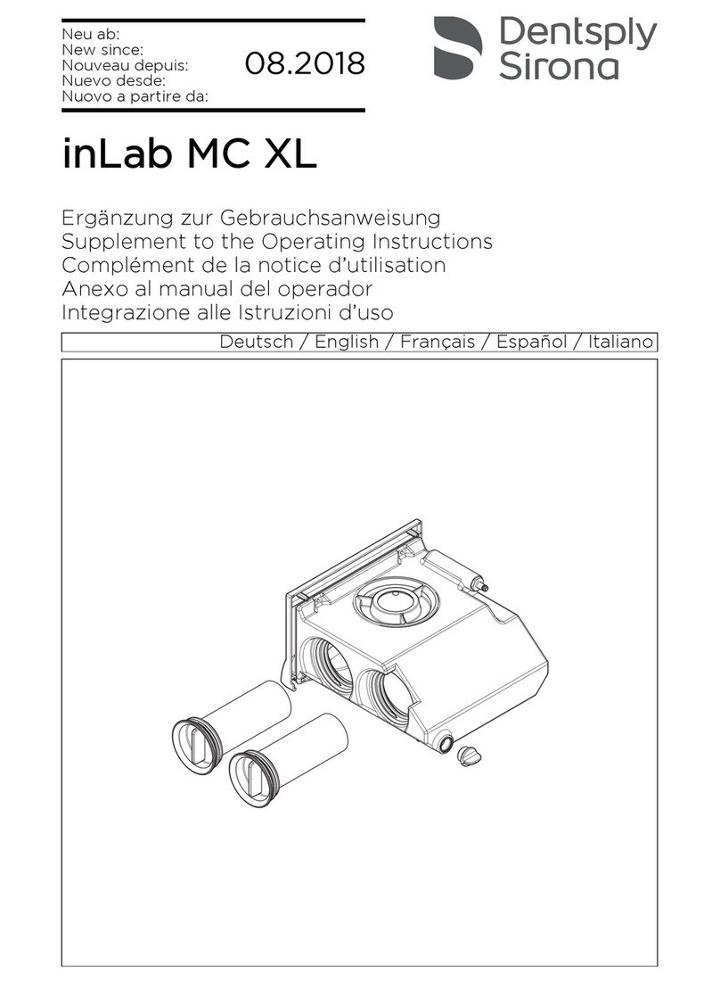 Dentsply Sirona inLab MC XL SUPPLEMENT TO THE OPERATING INSTRUCTIONS