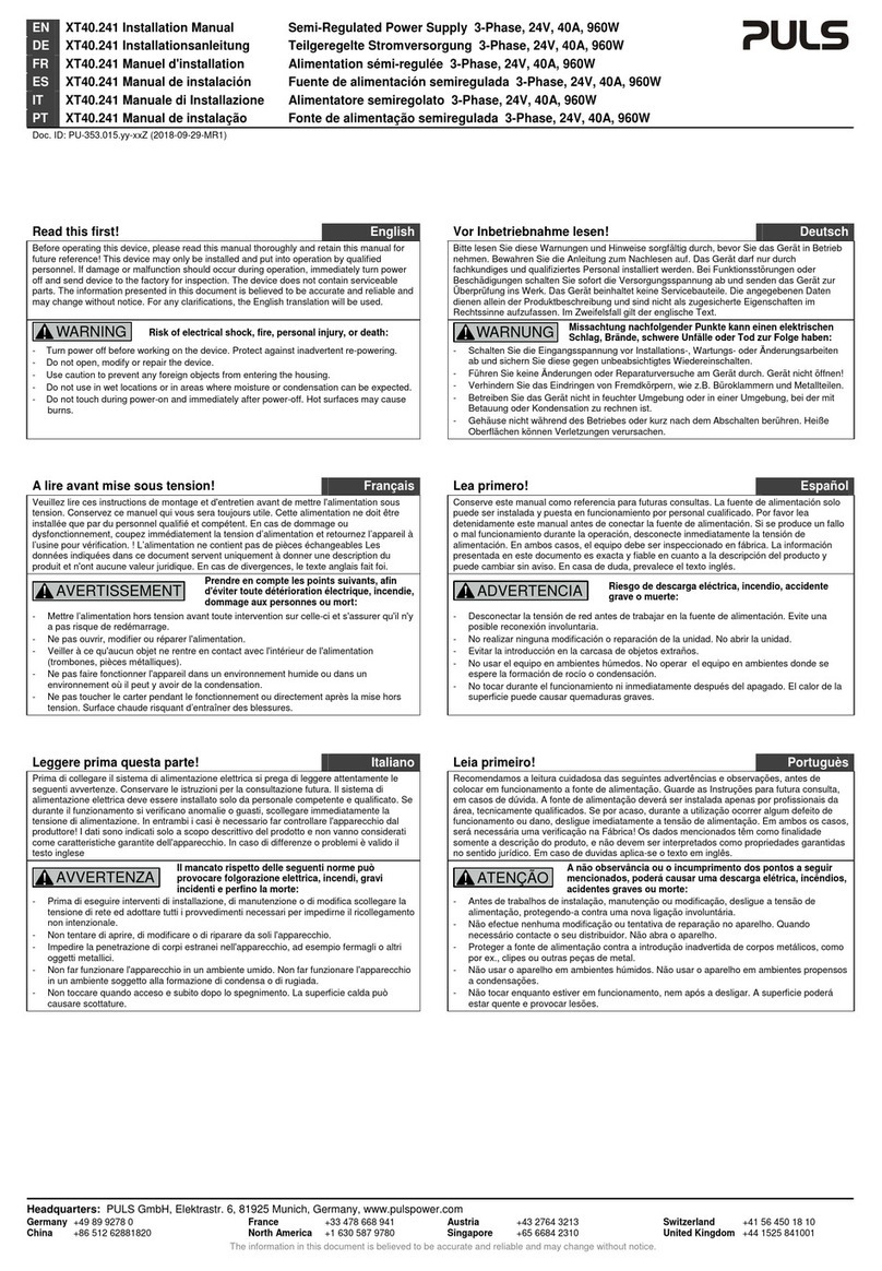 Puls XT40.241 User manual