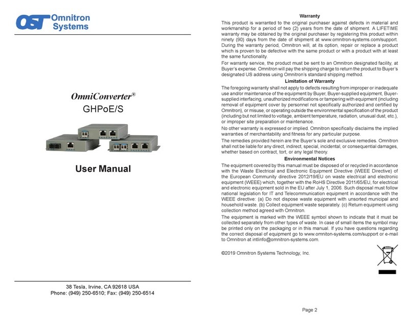 Omnitron Systems Technology OmniConverter GHPoE/S user manual