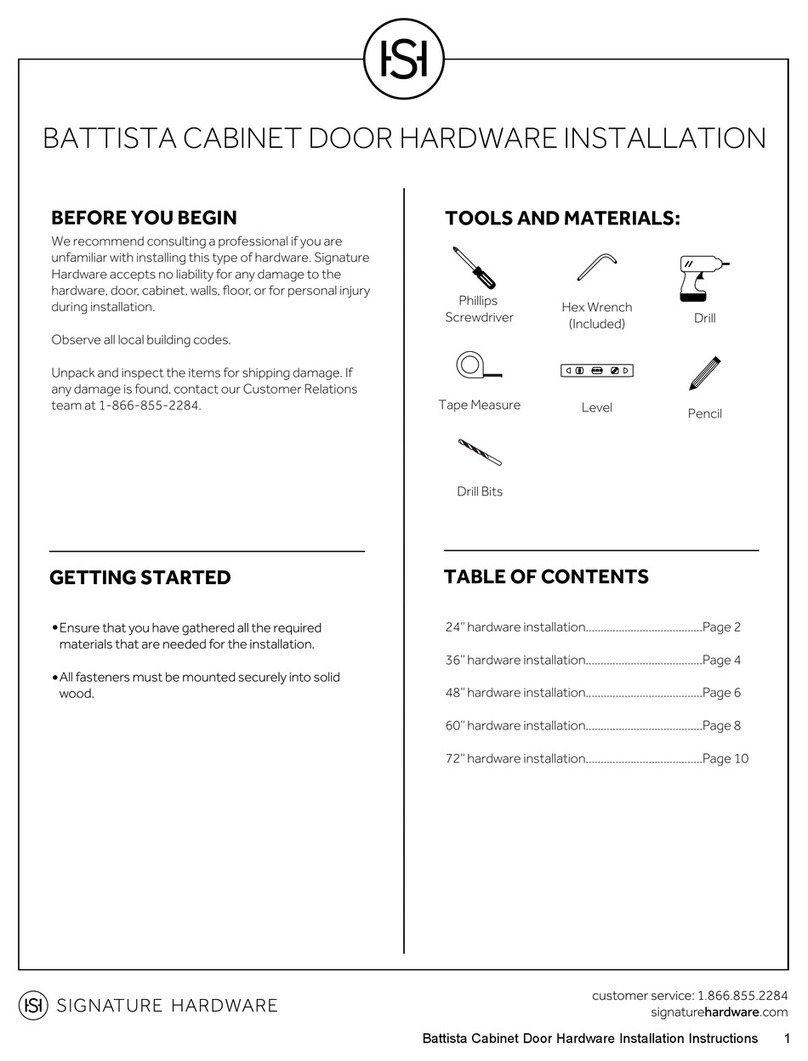 Signature Hardware Battista Cabinet Door User manual Signature Hardware Battista Cabinet Door User manual