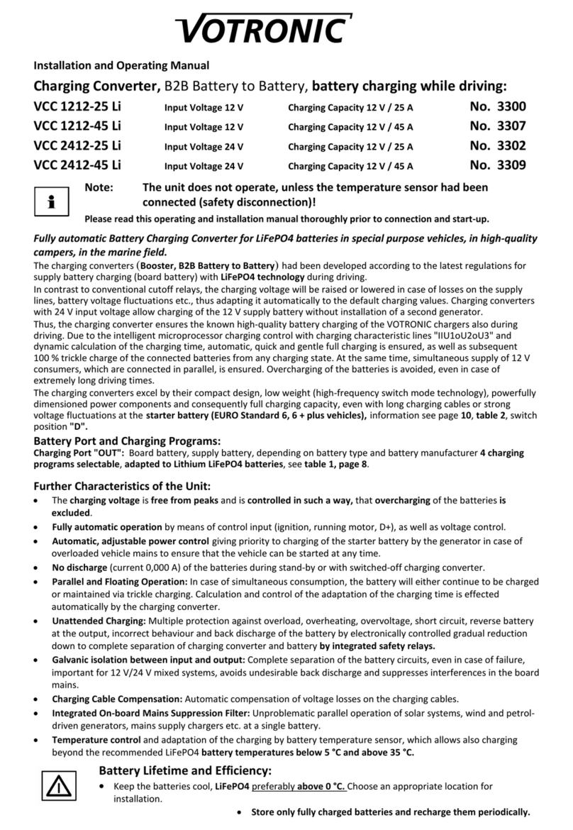 Votronic VCC 1212-25 Li Installation and operating manual