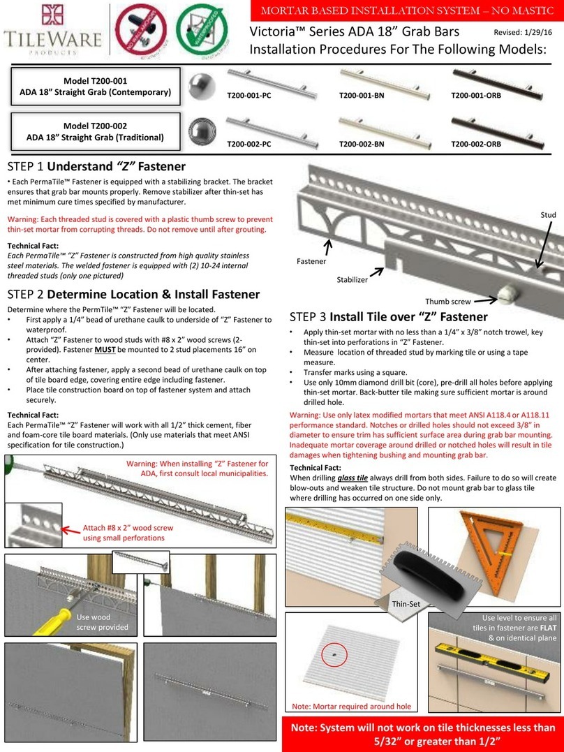 TileWare Victoria Series Reference guide