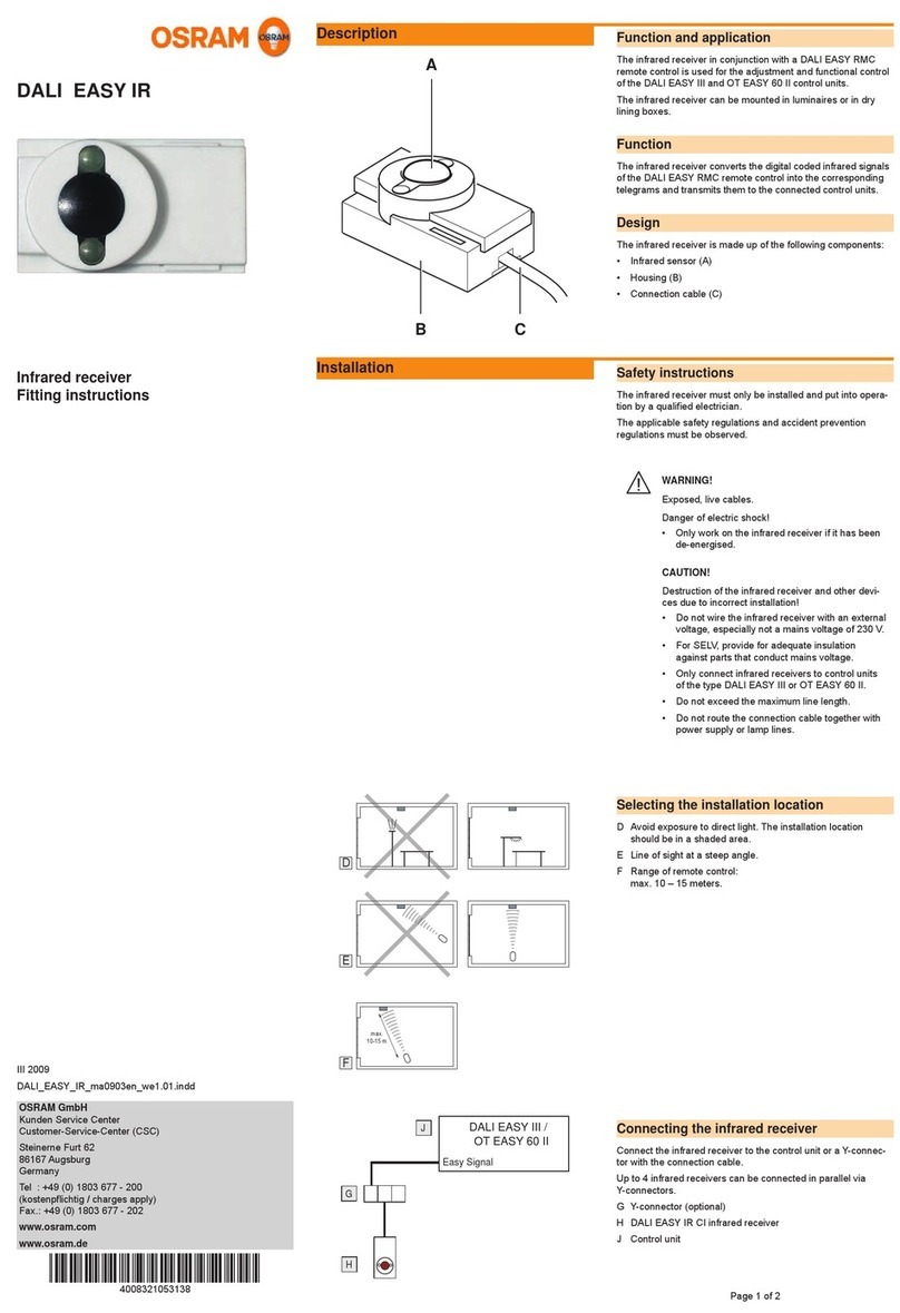 Osram DALI EASY IR Fitting instructions