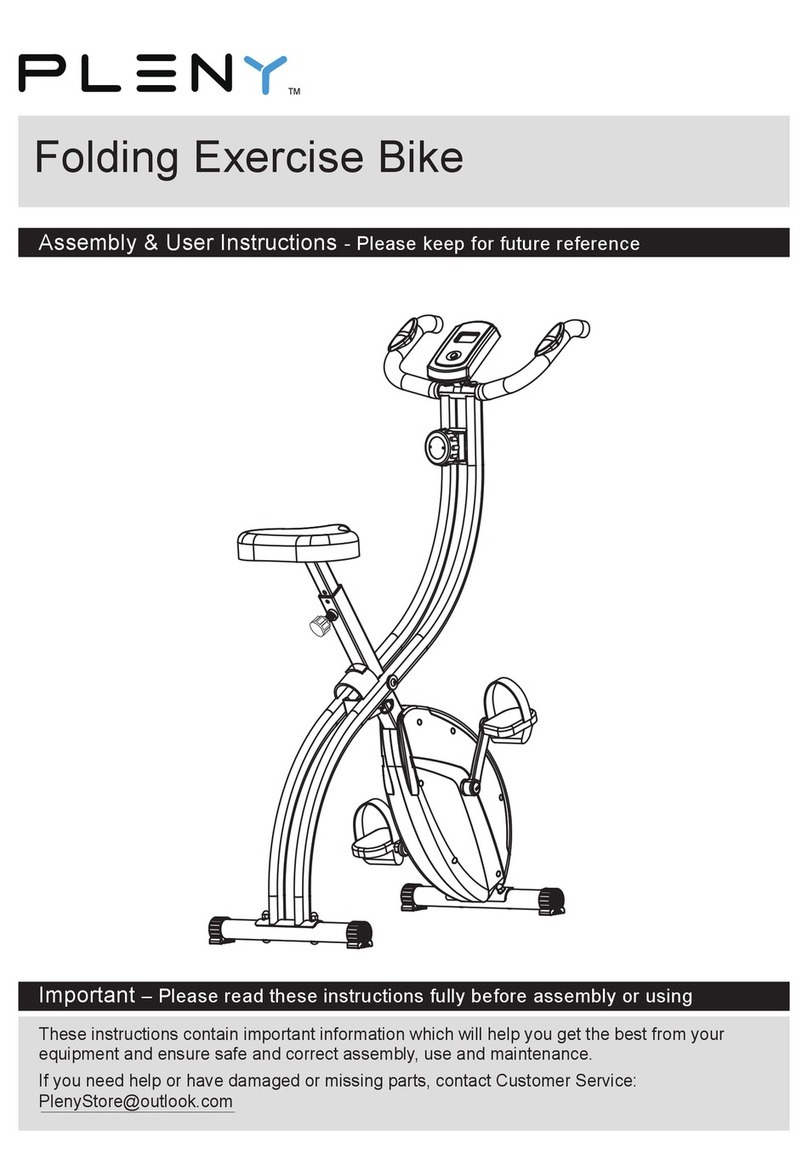 PLENY Folding Exercise Bike Assembly & user instructions