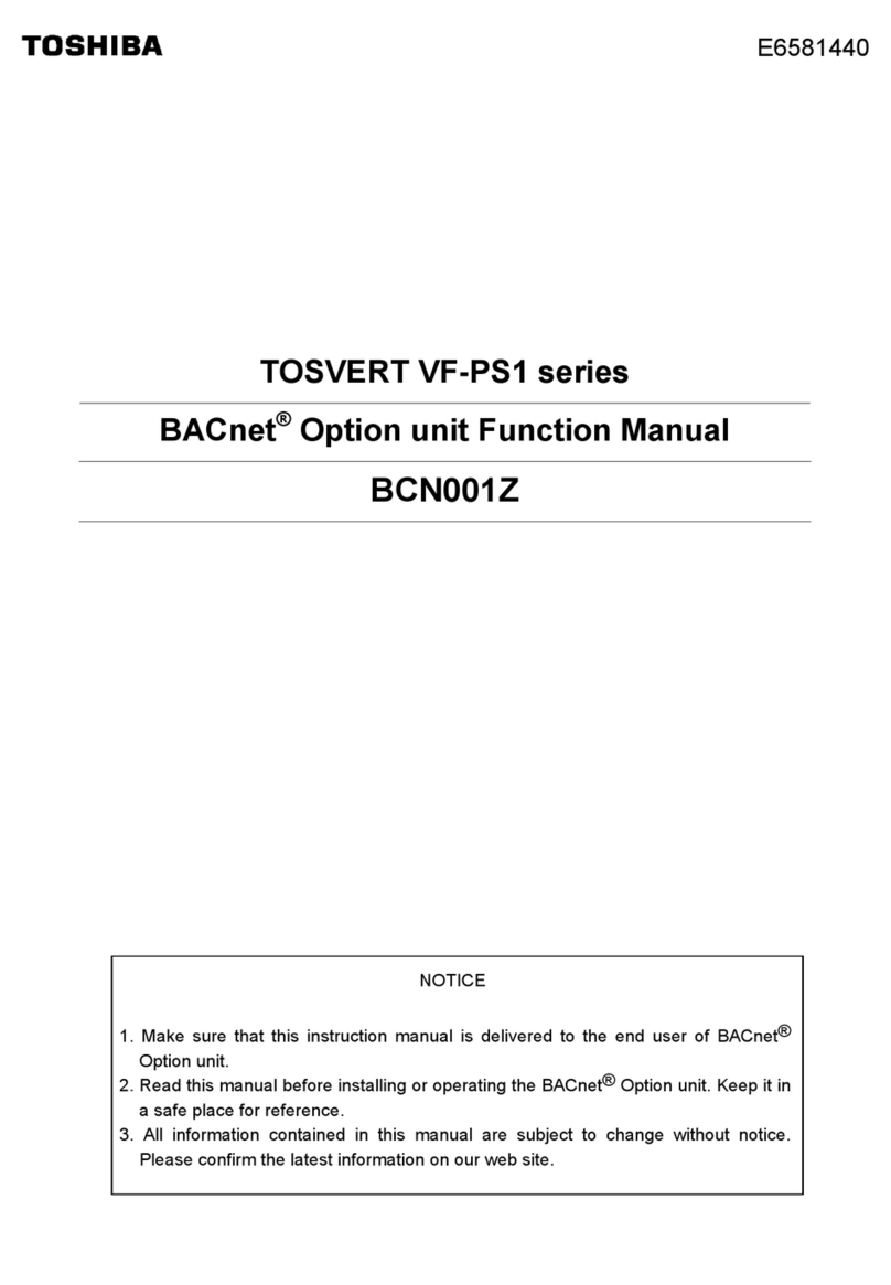 Toshiba TOSVERT BCN001Z Function manual Toshiba TOSVERT BCN001Z Function manual