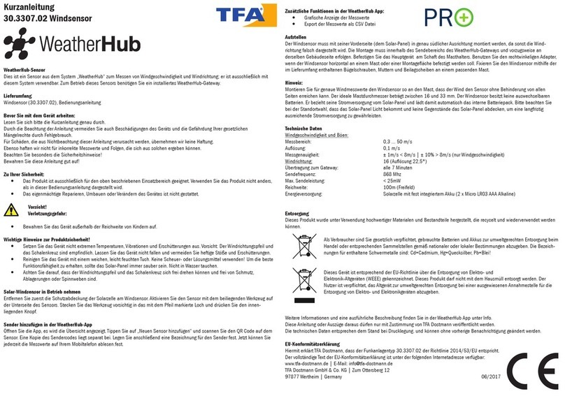 TFA WeatherHub 30.3307.02 quick reference