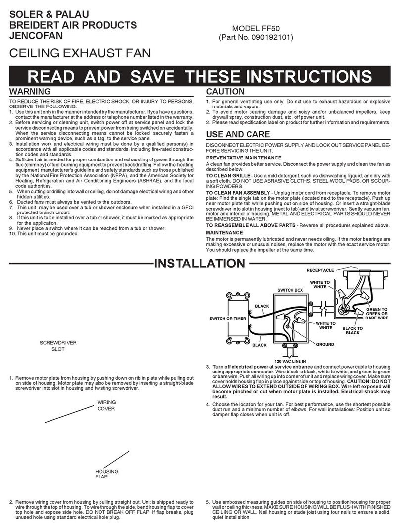 Soler & Palau Breidert Air Products JencoFan FF50 instruction manual