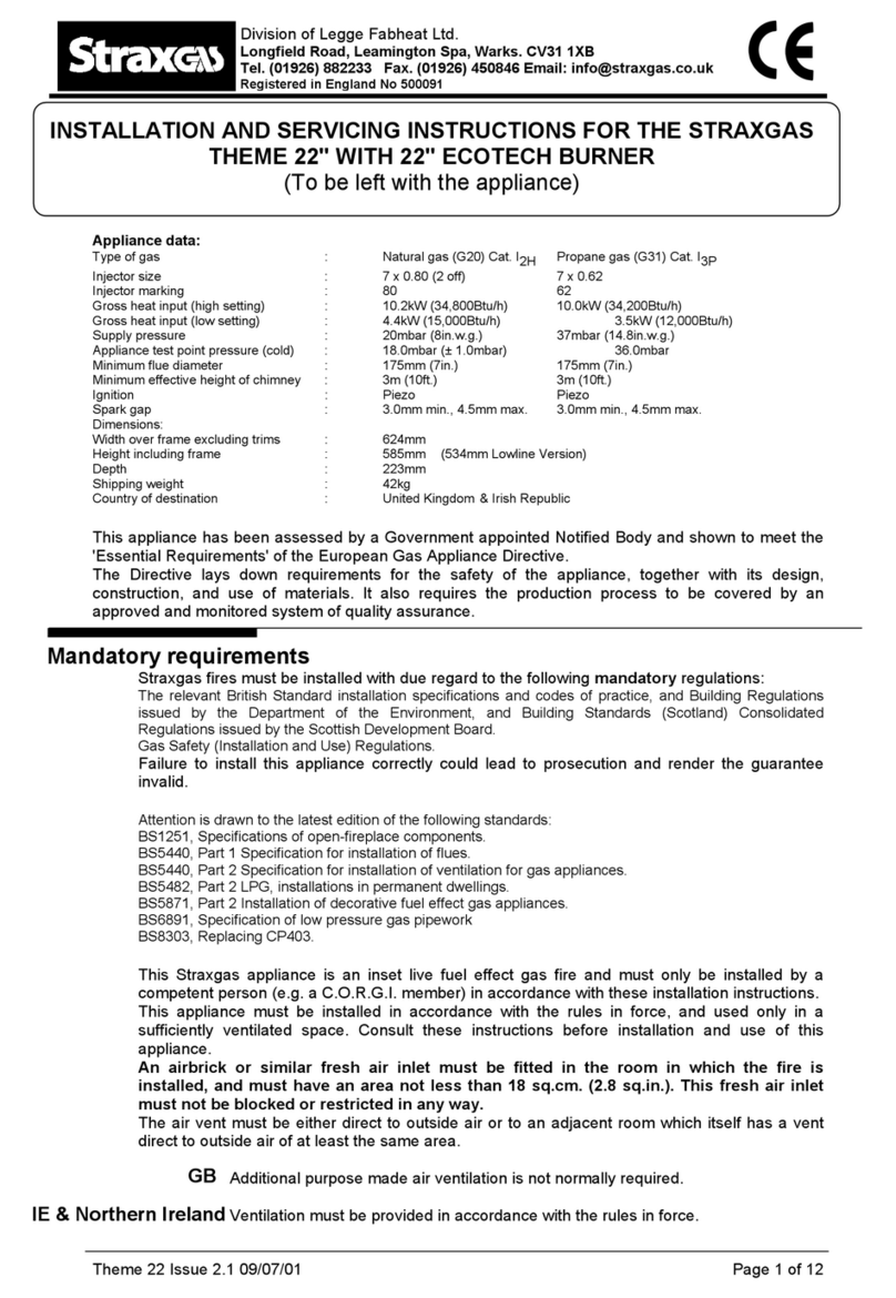 STRAXGAS Theme 22 Installation and servicing instructions