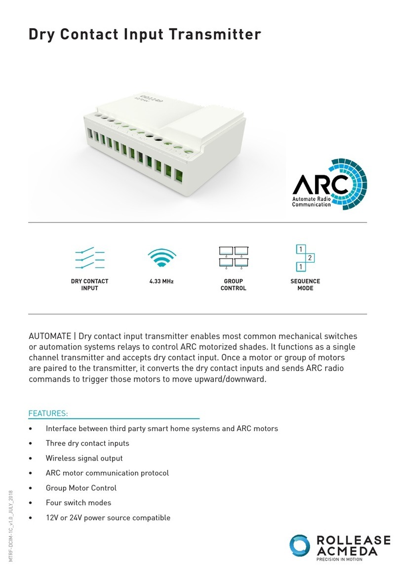 rollease acmeda Automate MTRF-DCIM-1C Programming instructions