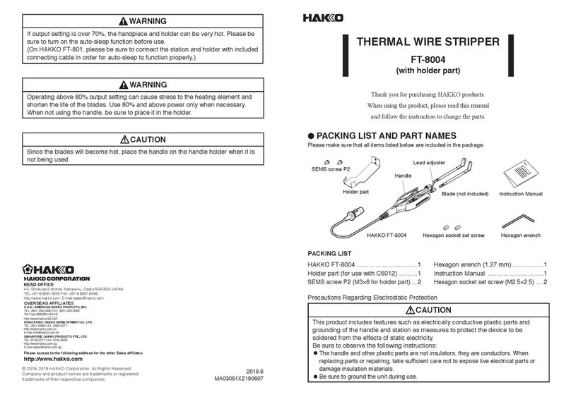 Hakko Electronics FT-8004 User manual