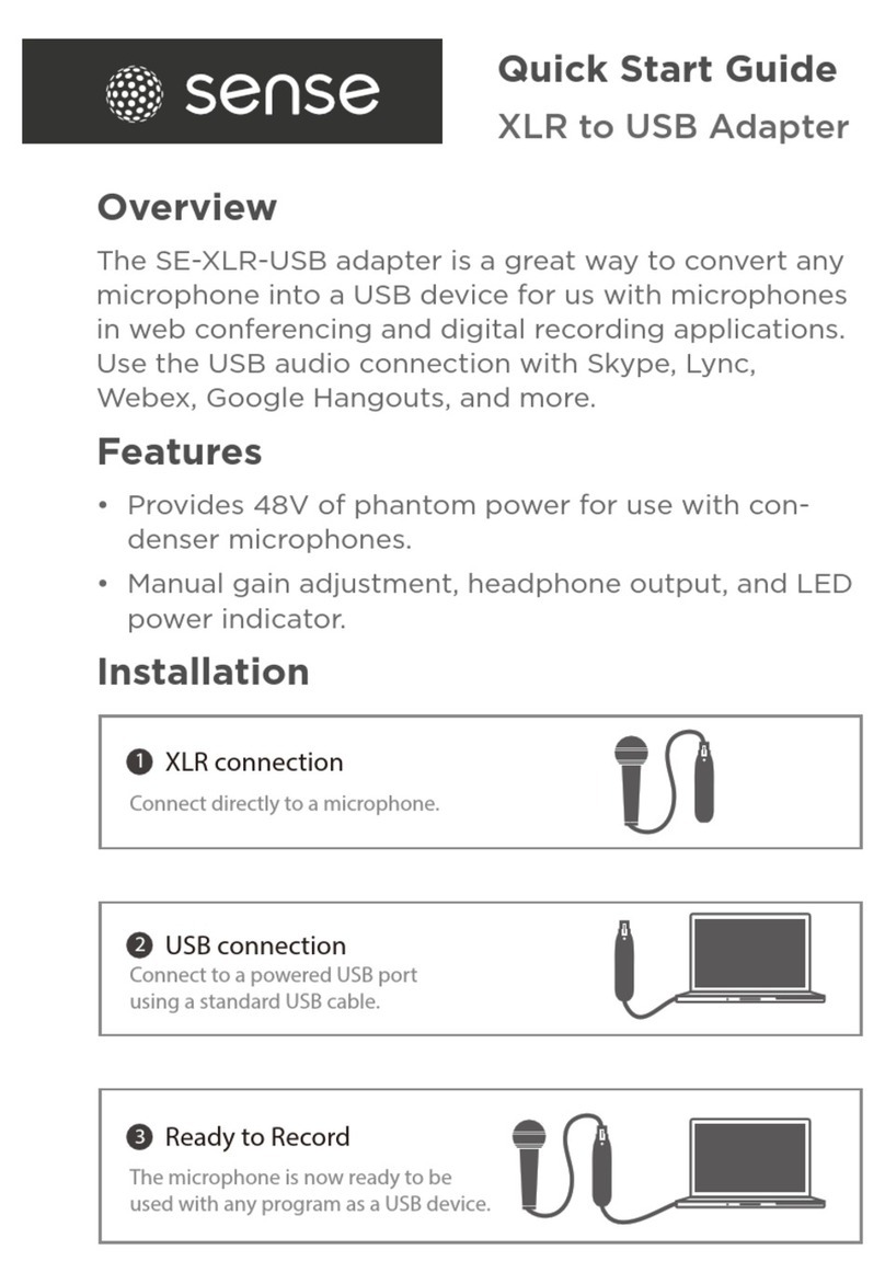 Sense SE-XLR-USB quick start guide