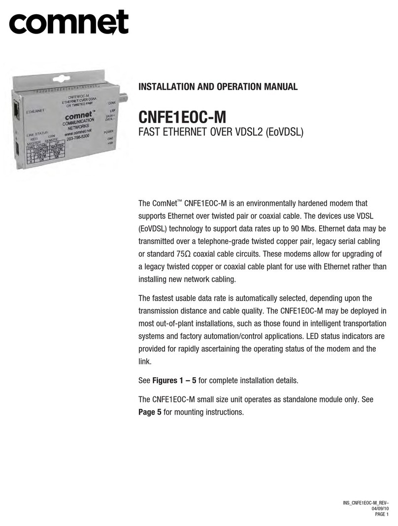 Comnet CNFE1EOC-M Installation and operation manual