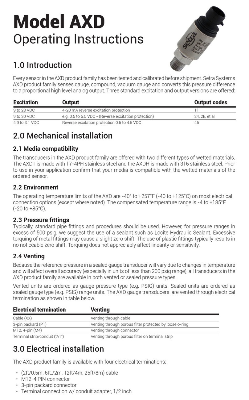 Setra Systems AXD User manual