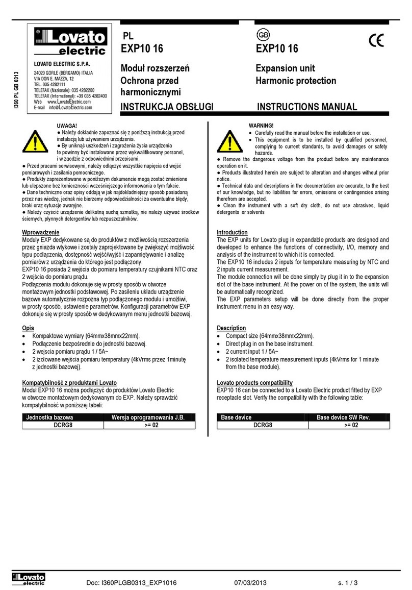 LOVATO ELECTRIC EXP10 16 instruction manual LOVATO ELECTRIC EXP10 16 instruction manual