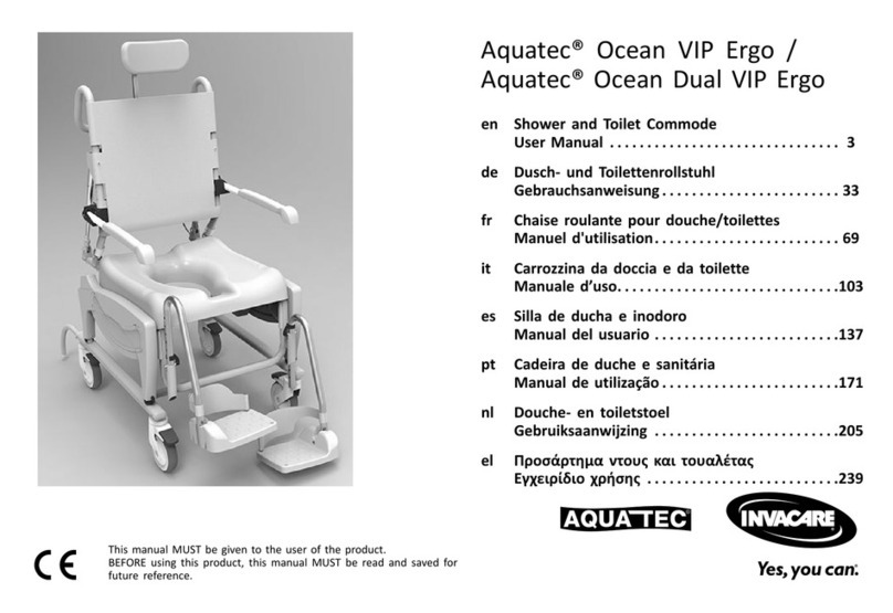 Invacare Aquatec Ocean Dual VIP Ergo User manual Invacare Aquatec Ocean Dual VIP Ergo User manual