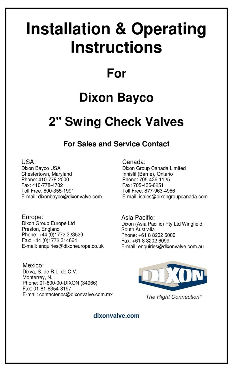 Dixon Bayco 3020 Series Installation & operating instructions
