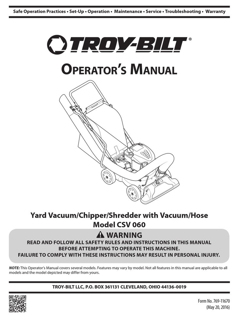 Troy-Bilt CSV 060 Operator's manual Troy-Bilt CSV 060 Operator's manual