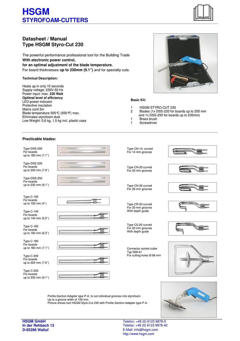 HSGM Styro-Cut 230 Instruction Manual