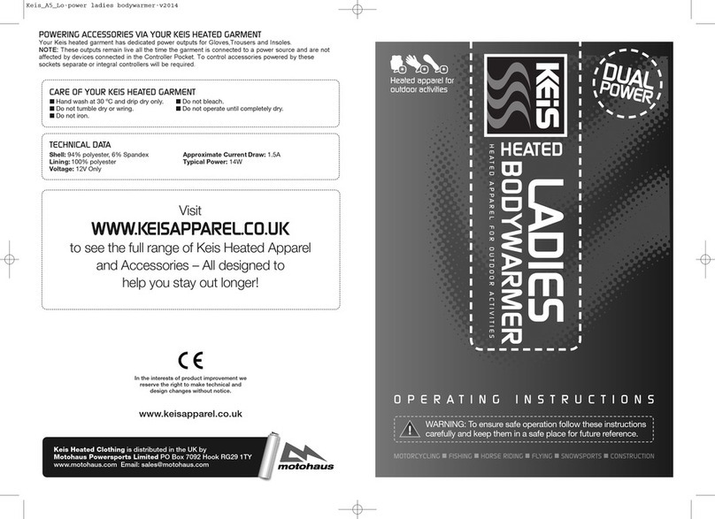 Keis Heated Body Warmer operating instructions