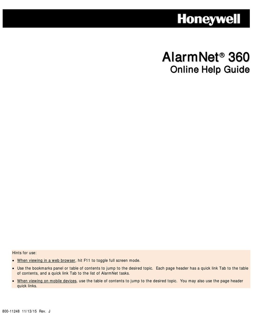 Honeywell AlarmNet 360 Reference guide